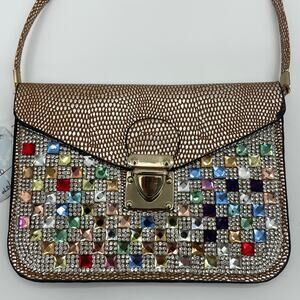 NEW LAVIVE Cross Body Rhinestone Purse Faux Leather